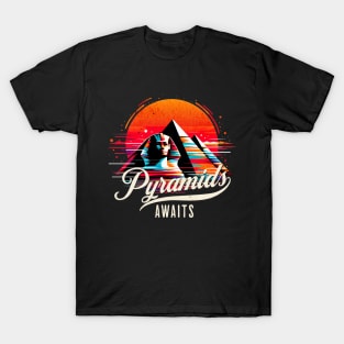 Retro Pyramids of Giza Awaits Design T-Shirt